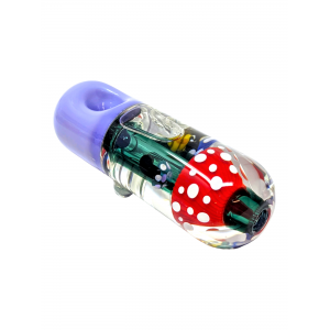Cheech - 4.3" Freezable Glycerin Filled Earthy Theme Hand Pipe - D4 [GHP672]
